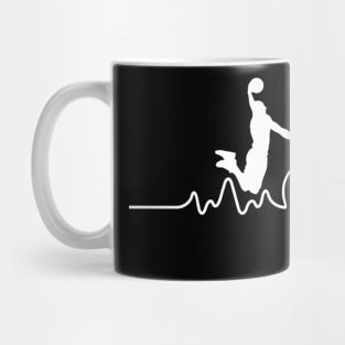 Funny Basketball Heartbeat Gift For Men And Boys - Basketball Lover Mug